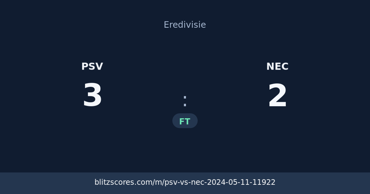 PSV vs NEC score card