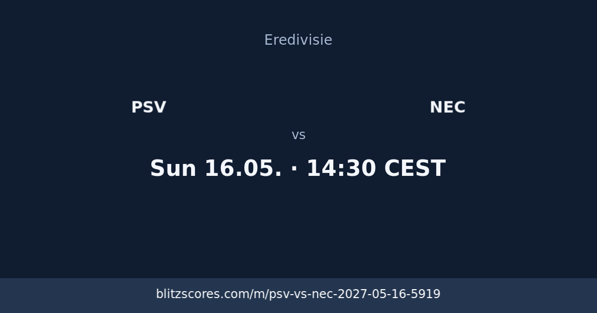 PSV vs NEC score card