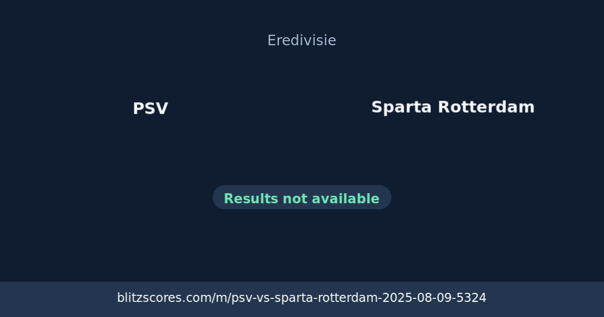 PSV vs Sparta Rotterdam score card
