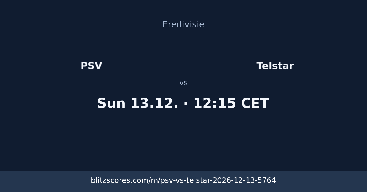 PSV vs Telstar score card