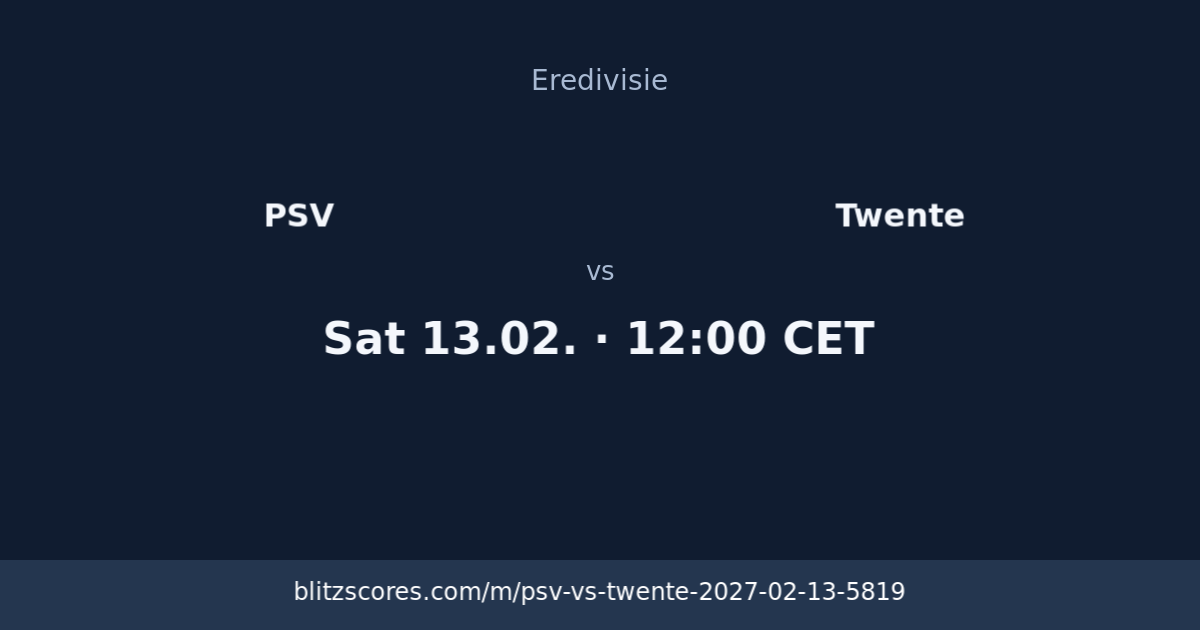 PSV vs Twente score card