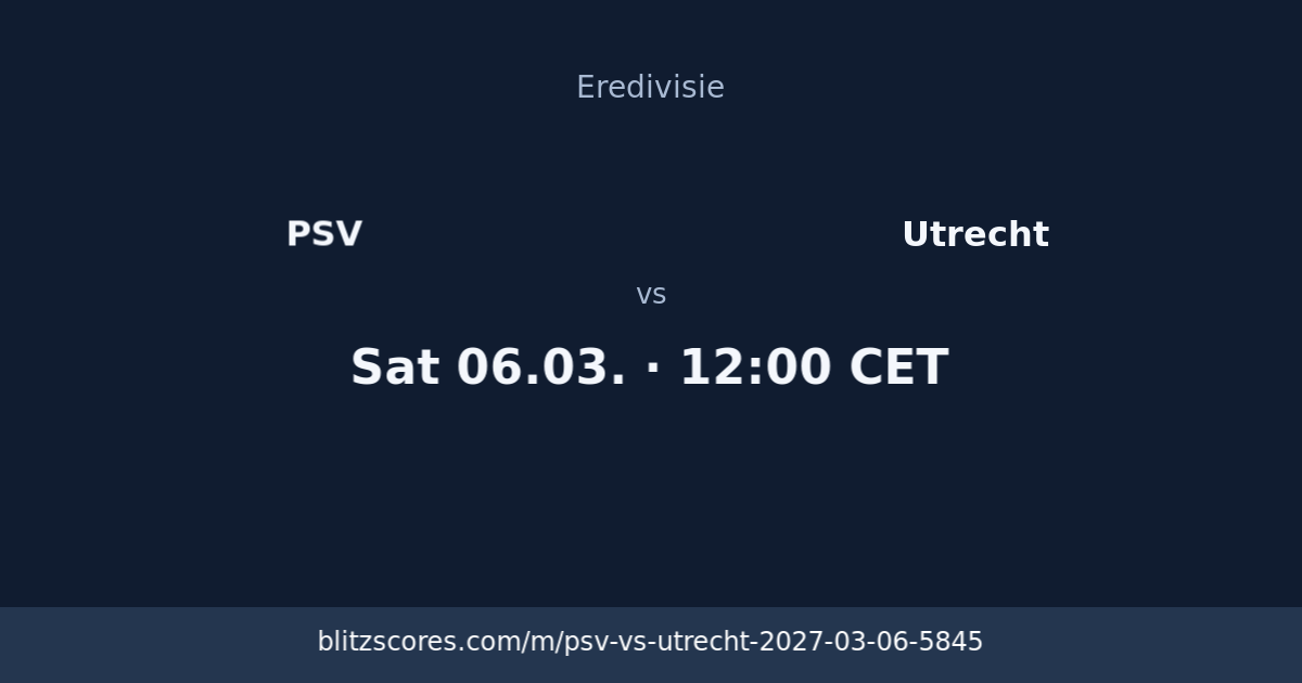 PSV vs Utrecht score card
