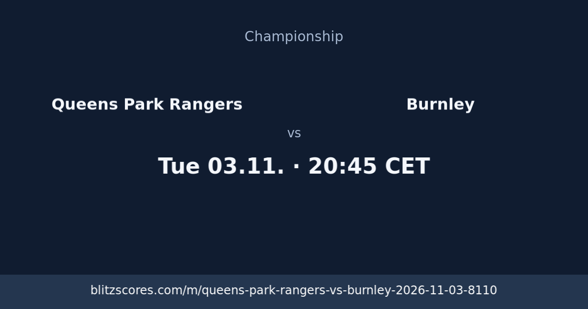 Queens Park Rangers vs Burnley score card