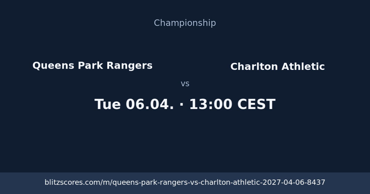 Queens Park Rangers vs Charlton Athletic score card