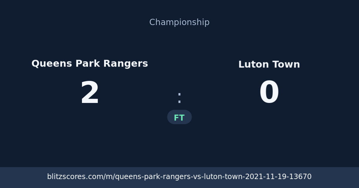 Queens Park Rangers vs Luton Town score card