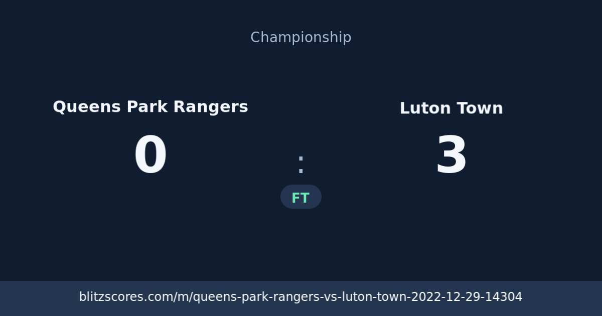 Queens Park Rangers vs Luton Town score card