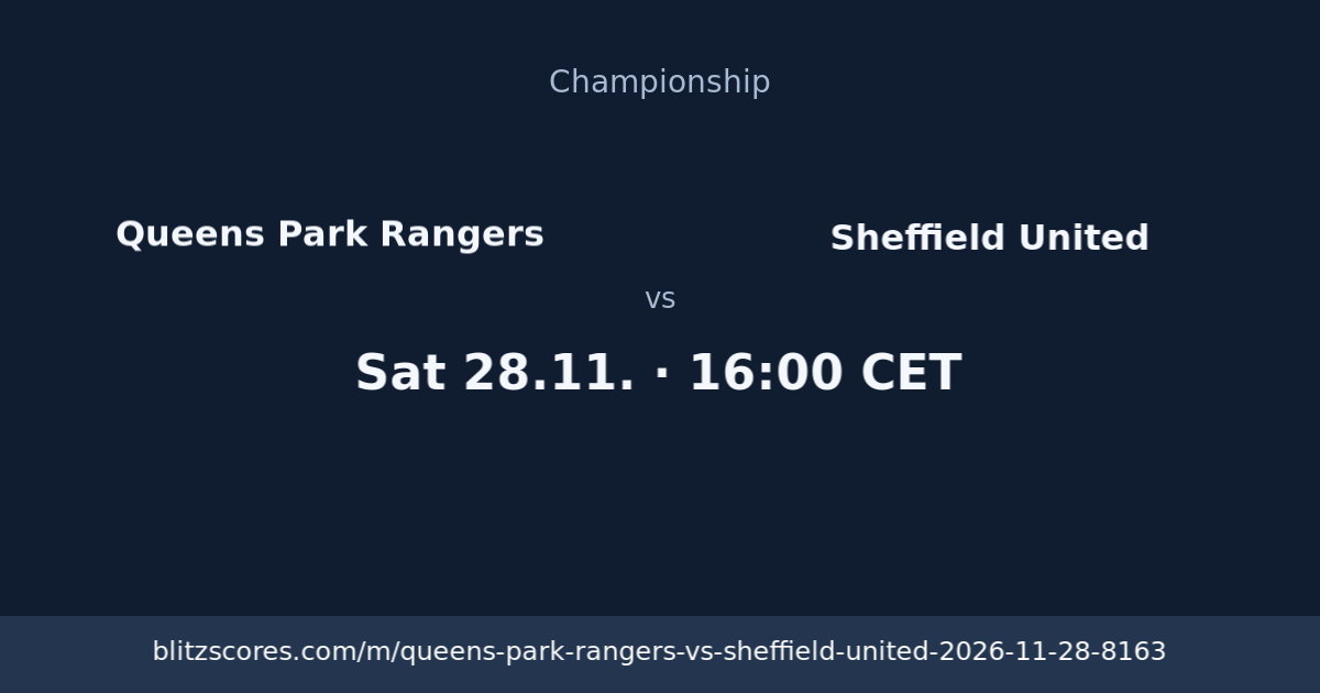 Queens Park Rangers vs Sheffield United score card