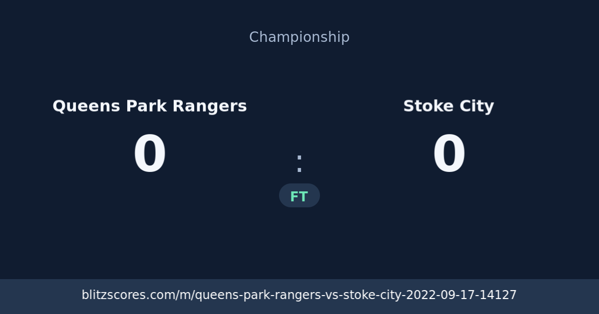 Queens Park Rangers vs Stoke City score card
