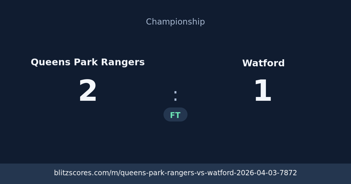 Queens Park Rangers vs Watford score card