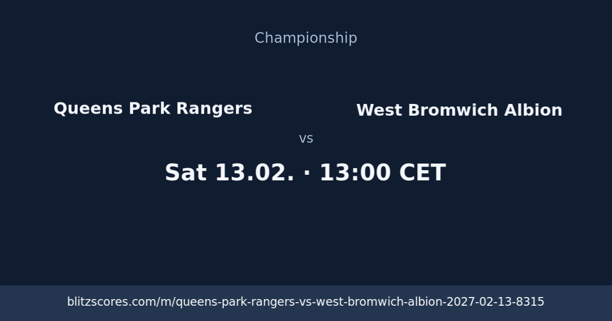Queens Park Rangers vs West Bromwich Albion score card