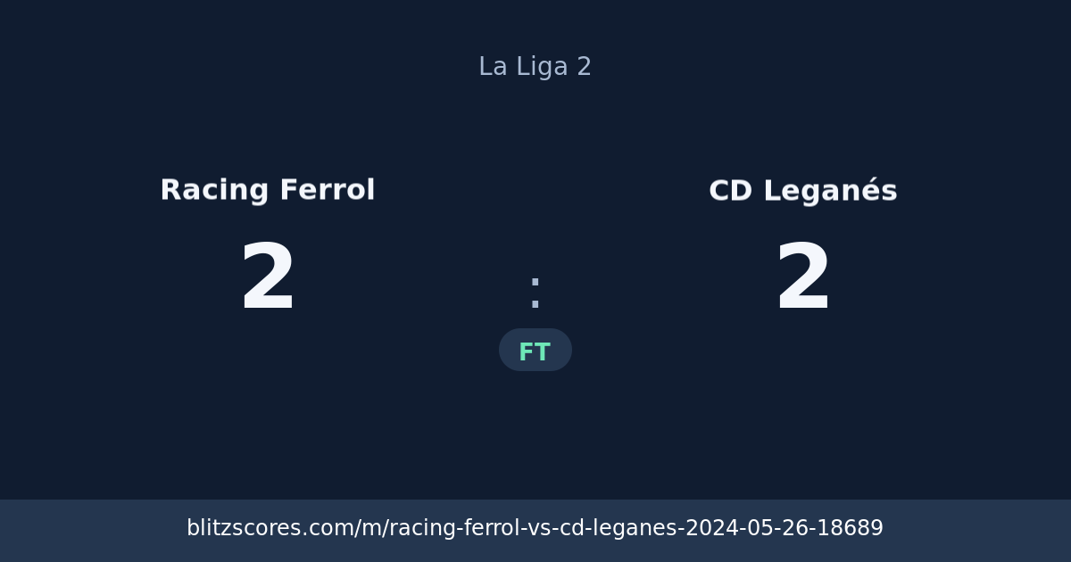 Racing Ferrol vs CD Leganés score card