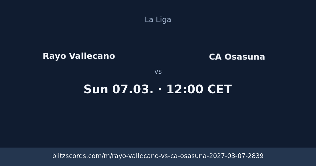 Rayo Vallecano vs CA Osasuna score card