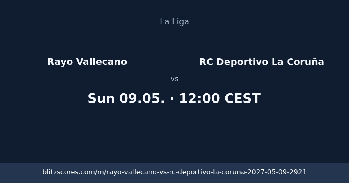 Rayo Vallecano vs RC Deportivo La Coruña score card