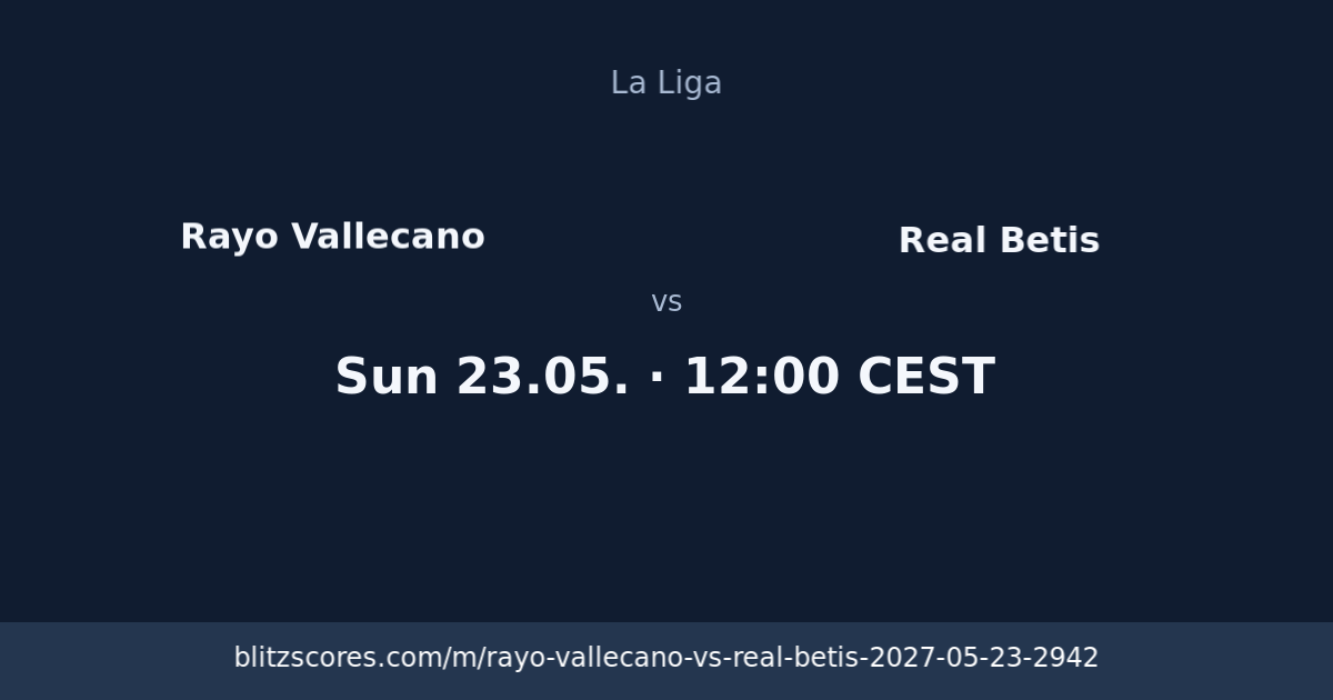 Rayo Vallecano vs Real Betis score card