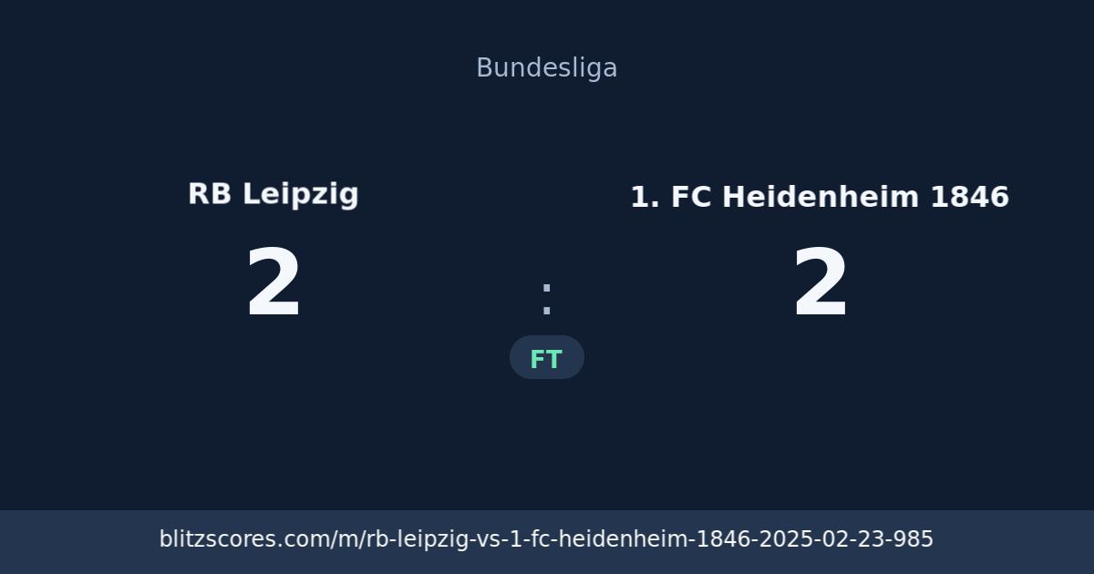 RB Leipzig vs 1. FC Heidenheim 1846 score card
