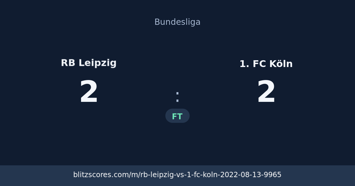 RB Leipzig vs 1. FC Köln score card