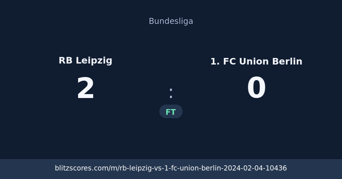 RB Leipzig vs 1. FC Union Berlin score card