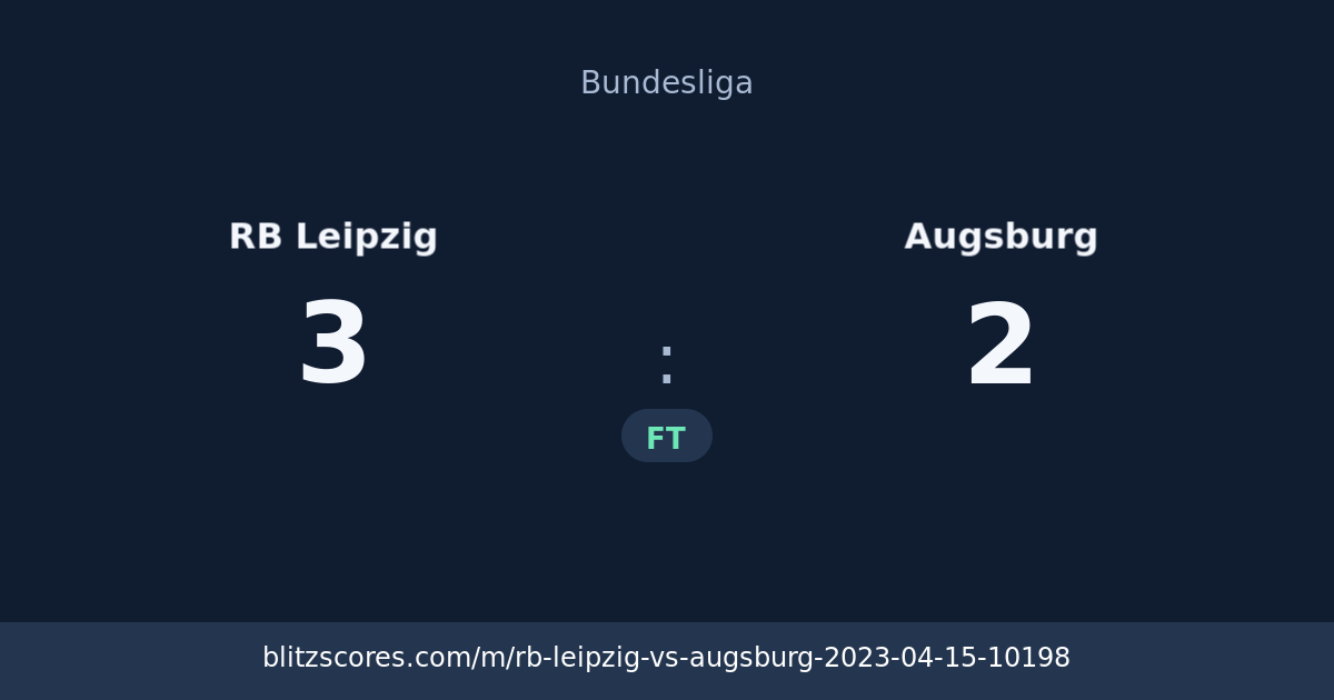 RB Leipzig vs Augsburg score card