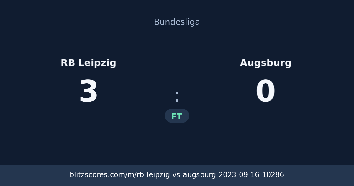 RB Leipzig vs Augsburg score card