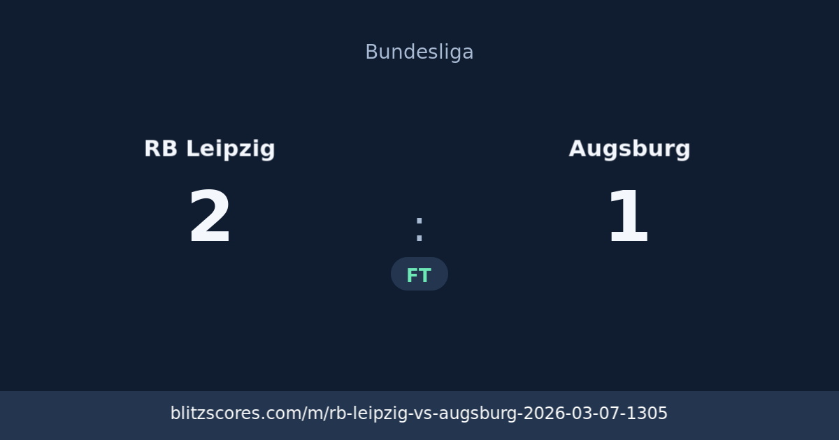 RB Leipzig vs Augsburg score card