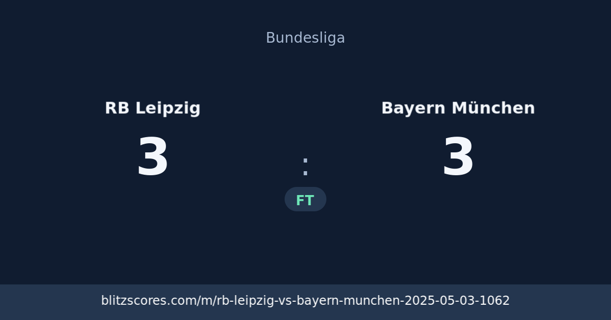 RB Leipzig vs Bayern München score card