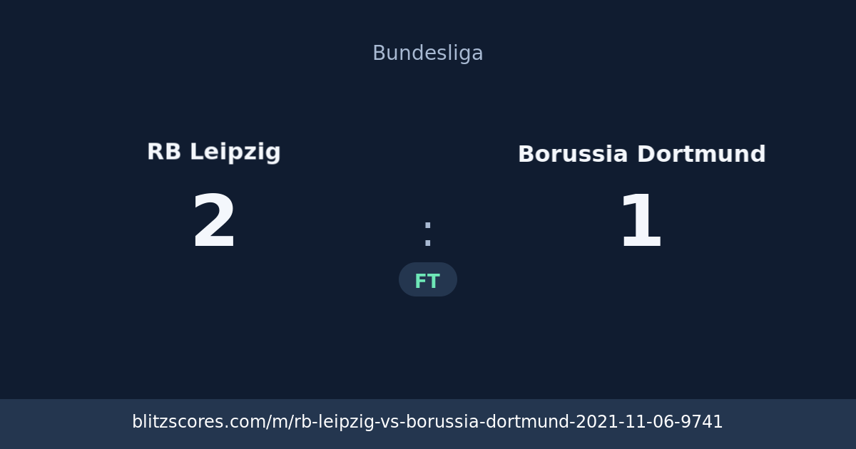 RB Leipzig vs Borussia Dortmund score card