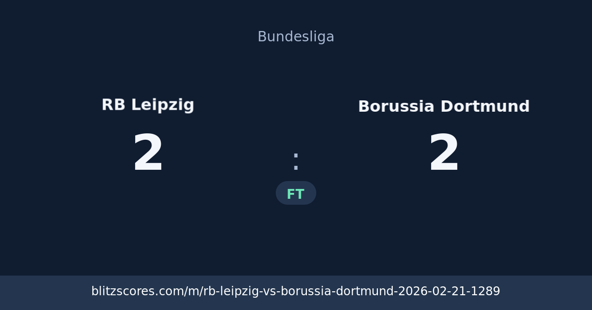 RB Leipzig vs Borussia Dortmund score card