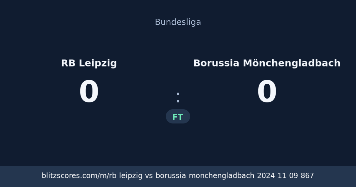 RB Leipzig vs Borussia Mönchengladbach score card