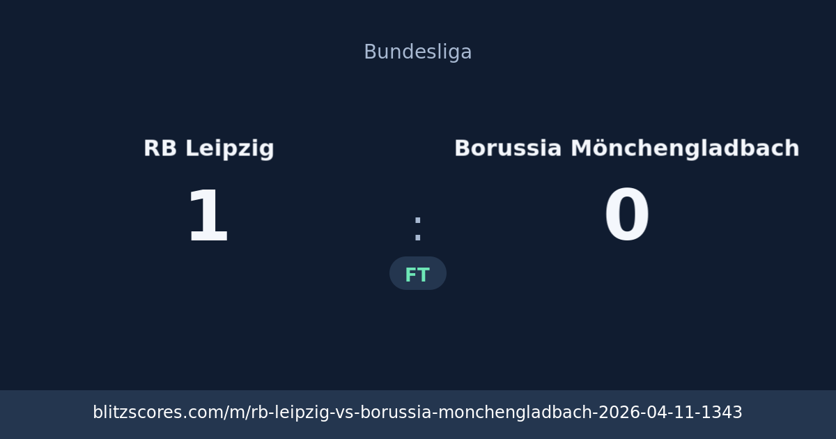 RB Leipzig vs Borussia Mönchengladbach score card
