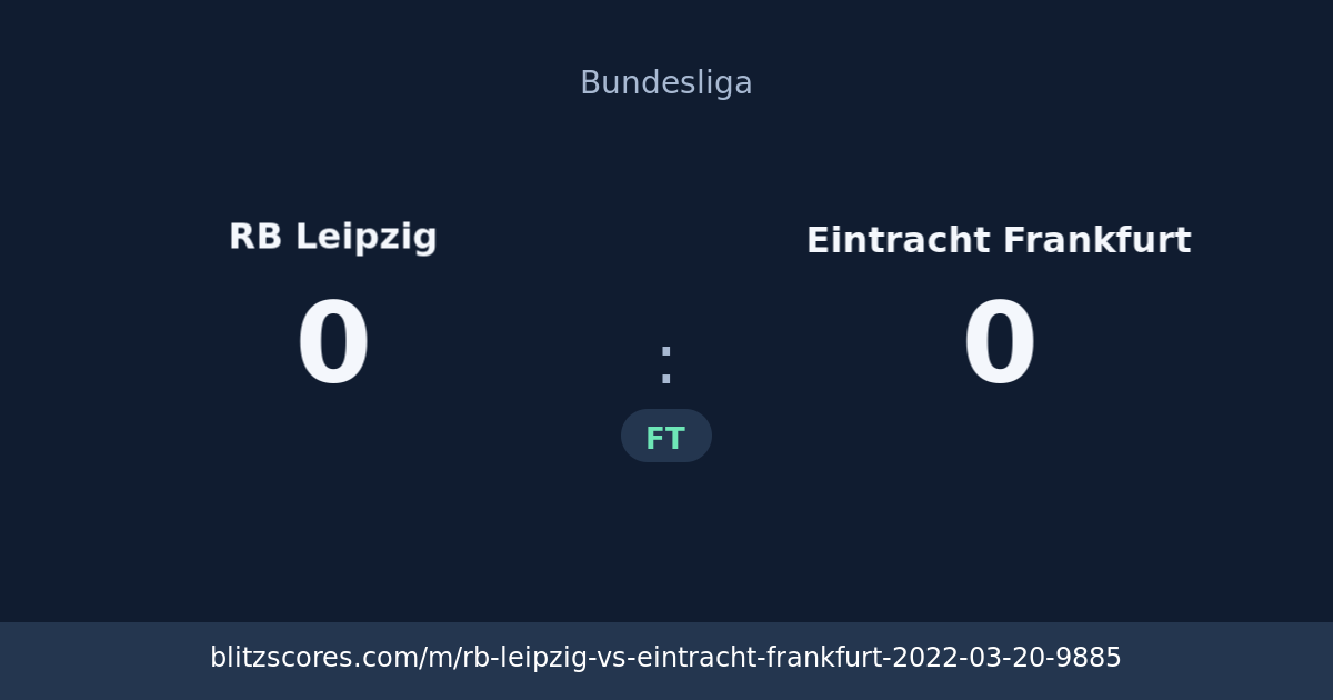 RB Leipzig vs Eintracht Frankfurt score card
