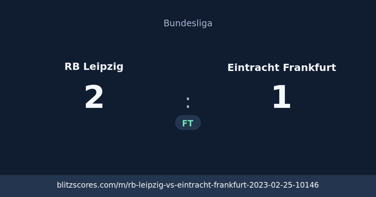 RB Leipzig vs Eintracht Frankfurt score card