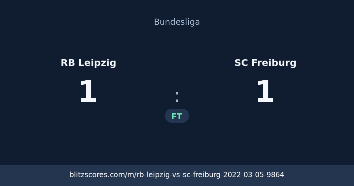 RB Leipzig vs SC Freiburg score card