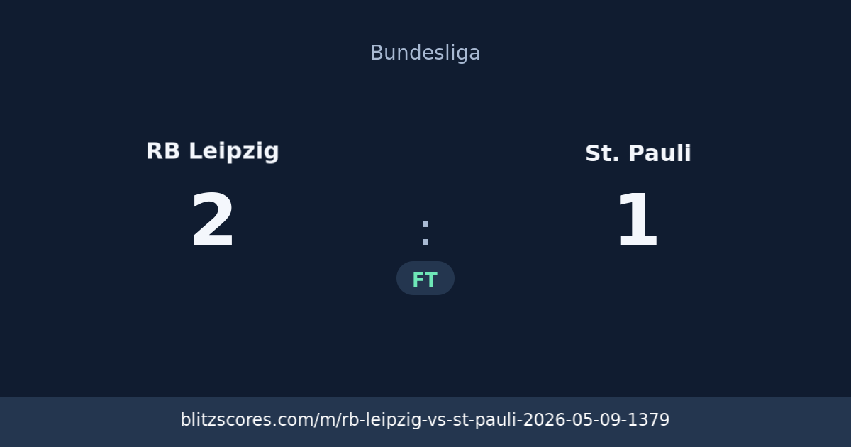 RB Leipzig vs St. Pauli score card