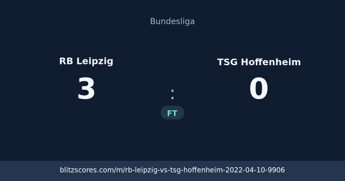 RB Leipzig vs TSG Hoffenheim score card