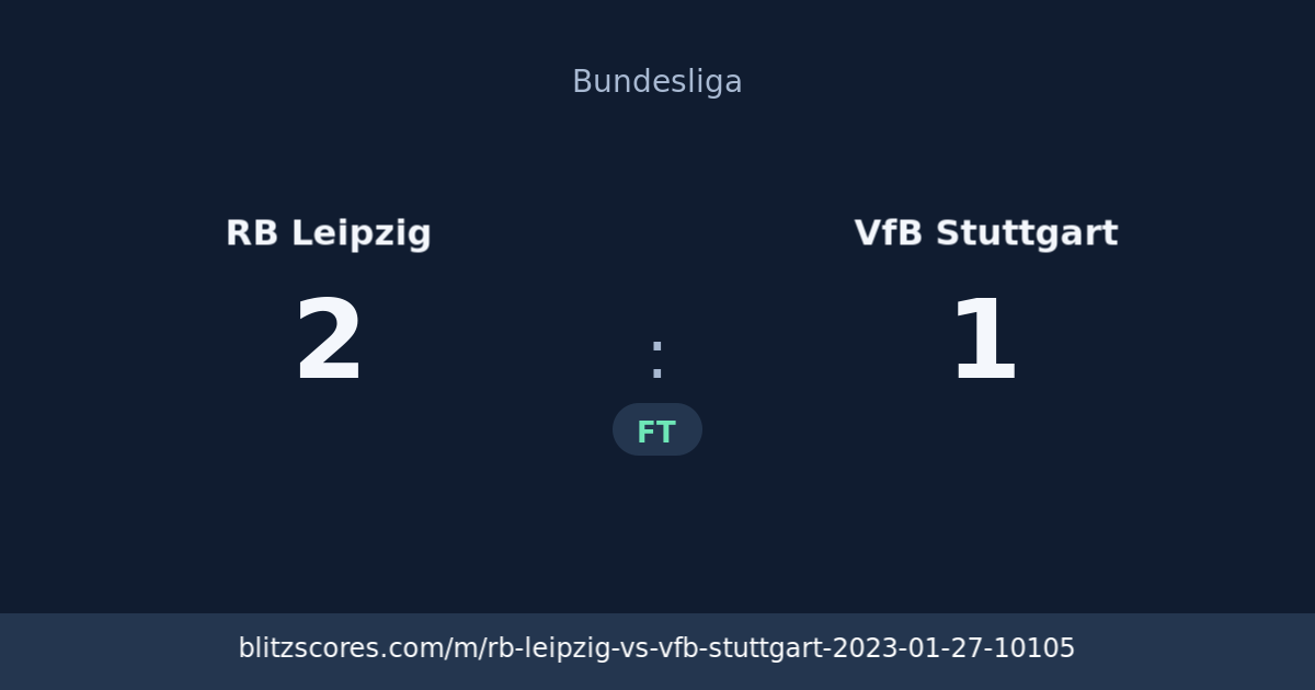 RB Leipzig vs VfB Stuttgart score card
