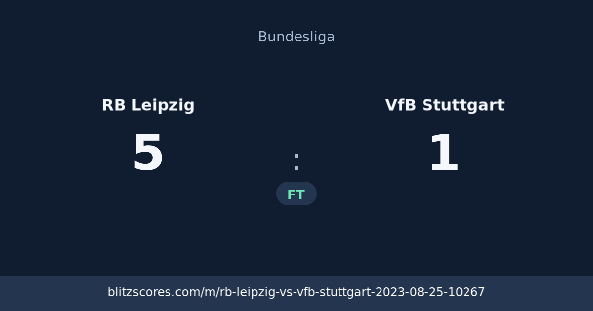 RB Leipzig vs VfB Stuttgart score card