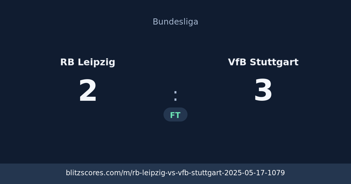RB Leipzig vs VfB Stuttgart score card