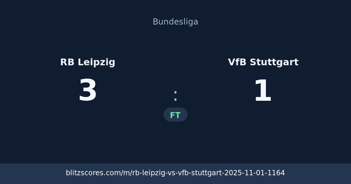 RB Leipzig vs VfB Stuttgart score card
