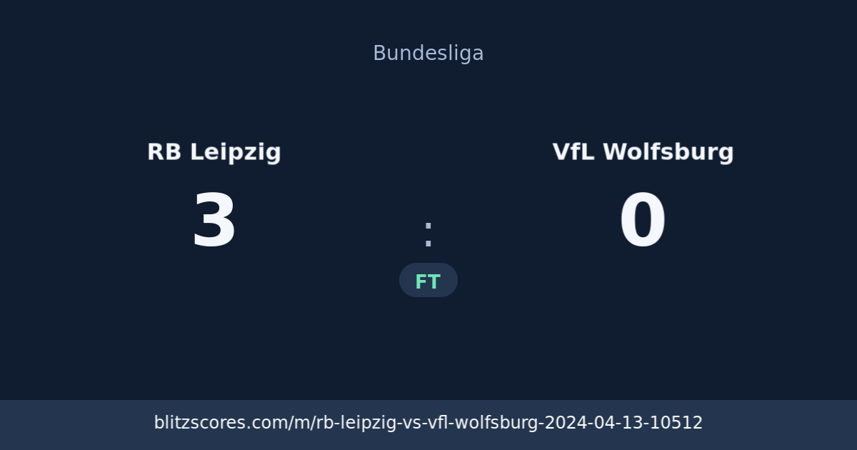 RB Leipzig vs VfL Wolfsburg score card