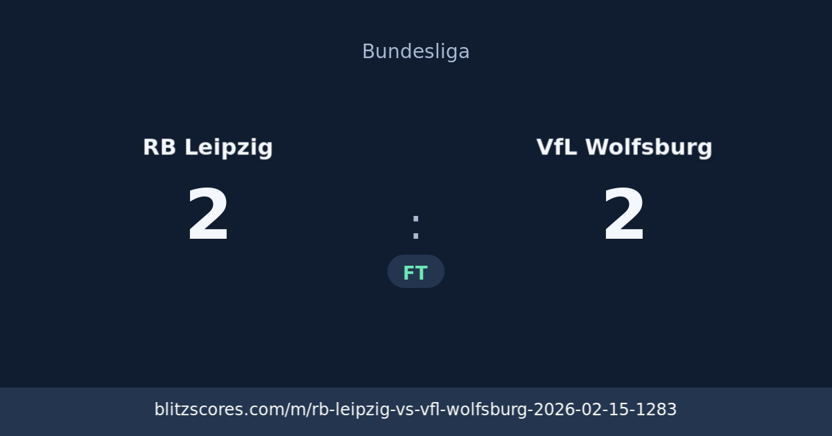 RB Leipzig vs VfL Wolfsburg score card