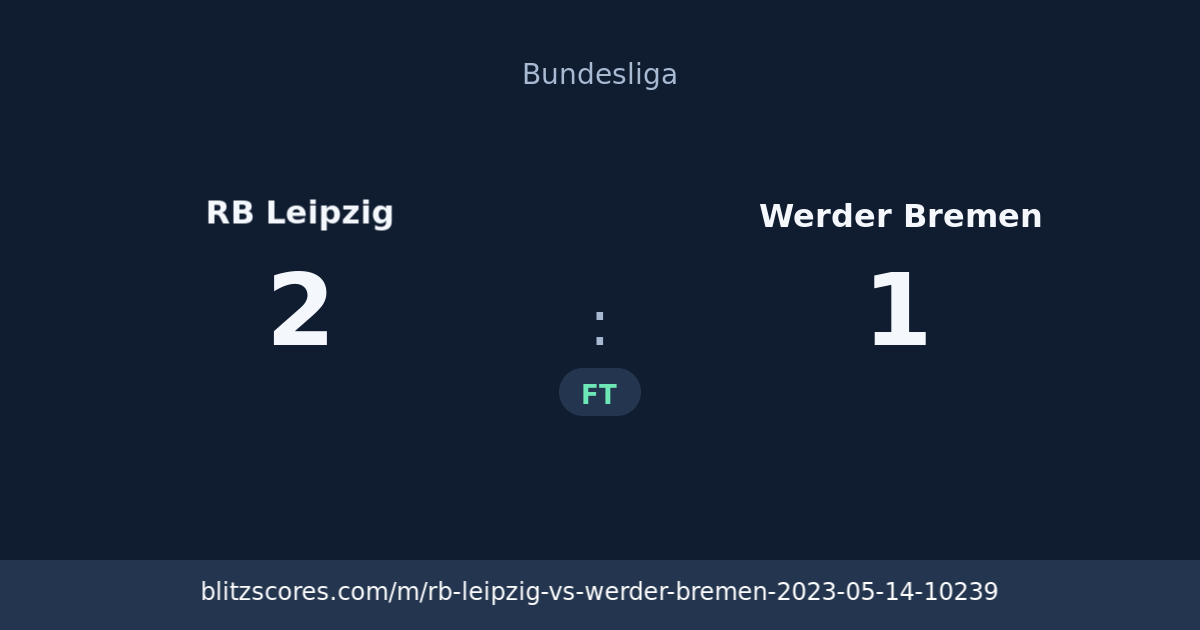 RB Leipzig vs Werder Bremen score card