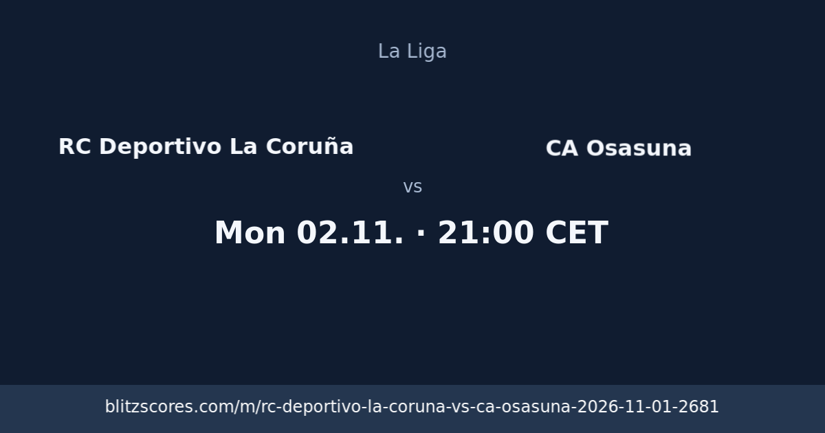 RC Deportivo La Coruña vs CA Osasuna score card