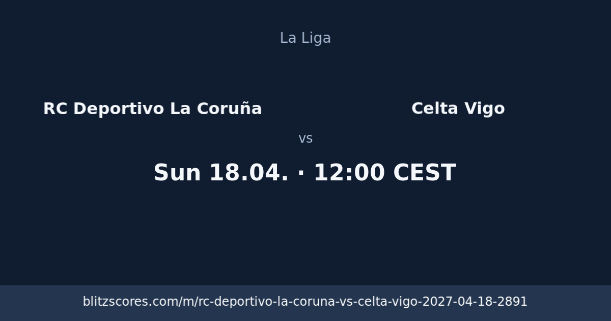 RC Deportivo La Coruña vs Celta Vigo score card