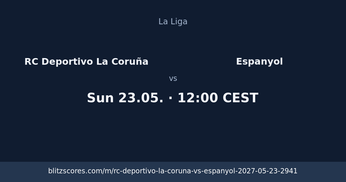 RC Deportivo La Coruña vs Espanyol score card