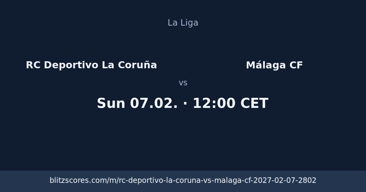 RC Deportivo La Coruña vs Málaga CF score card