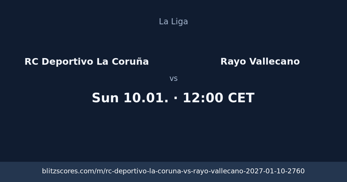 RC Deportivo La Coruña vs Rayo Vallecano score card