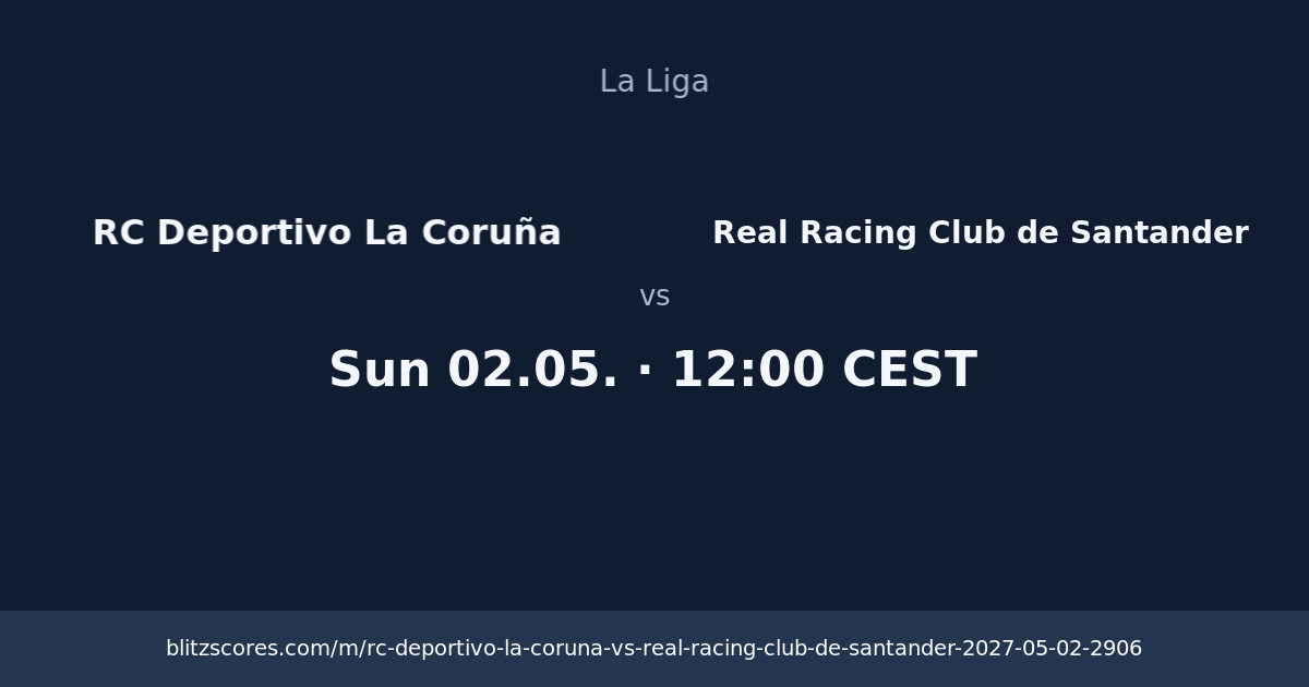 RC Deportivo La Coruña vs Real Racing Club de Santander score card