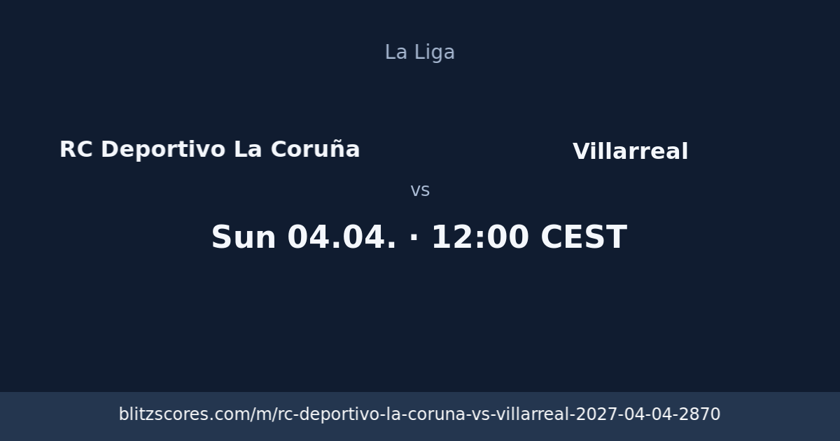 RC Deportivo La Coruña vs Villarreal score card