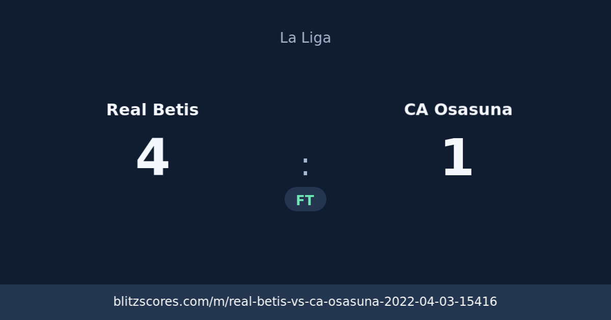 Real Betis vs CA Osasuna score card