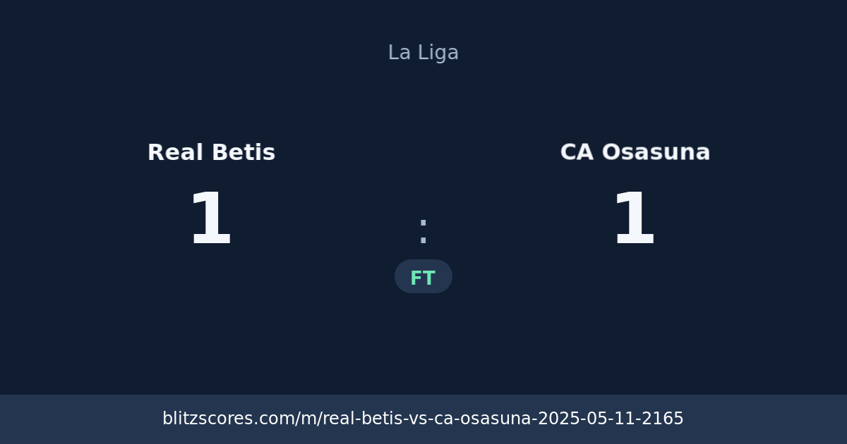 Real Betis vs CA Osasuna score card